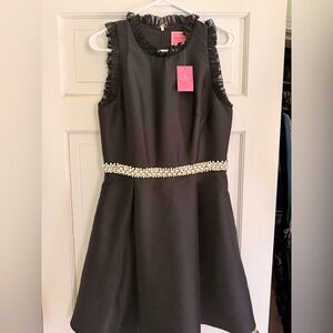 Kate Spade Black Dress with Pearl Waist NWT